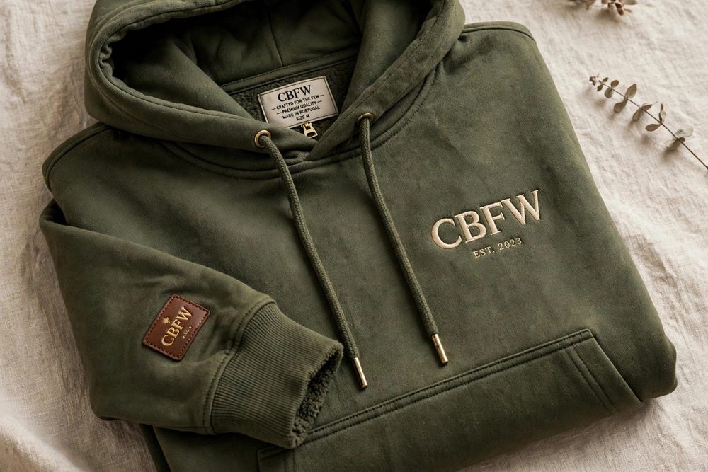 CBFW Olive Serif Hoodie